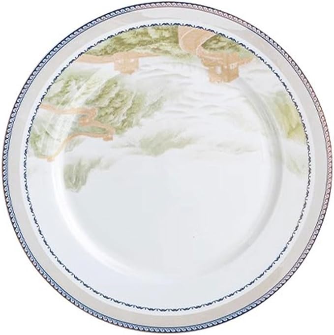 Camping Plates Elegant and Exquisite Ceramic Dinner Plates, Household Dishes, High-end and Tableware Decorative Plate