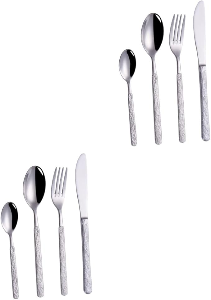 1 Set Household Heavy Mirror Dinnerware Dishwasher Tableware Dinner Forks Outdoor Spoon Kitchen Knives Safe Cutter Travel Duty Serving Stainless Home Knife Steak for Kit Camping Kitchenware