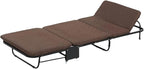Breathable Camping Cot with Mattress, Portable Folding Bed for Sleeping, Lightweight Tent Cot, 5-Position Folding Chaise Lounge Chair