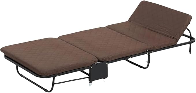 Breathable Camping Cot with Mattress, Portable Folding Bed for Sleeping, Lightweight Tent Cot, 5-Position Folding Chaise Lounge Chair
