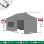 Eurmax USA Professional Pop up Canopy Wedding Party Tent Instant Outdoor Gazebo with Side Walls Aluminum Frame Commercial Grade Bonus Roller Bag(Burgundy)