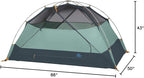 Kelty Wireless Freestanding Camping Tent, 2 4 or 6 Person Size, Huge Interior and Peak Height, Intuitive + Easy to Pitch, Color Coded Setup