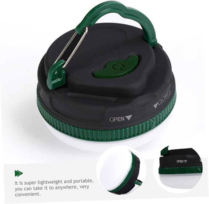 NOLITOY Portable LED Hanging Tent Light for Camping Lightweight Outdoor Lantern for Emergency Use Battery-Powered Green Tent Lamp Compact for Hiking Picnic Backpacking