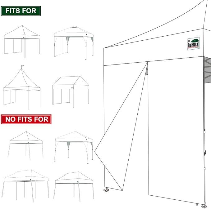 Eurmax USA 10FT Instant Canopy SunWall with Middle Zipper, Removeable Sidewall for Pop Up Canopy Tent,1 Pack Wall Only (Orange)