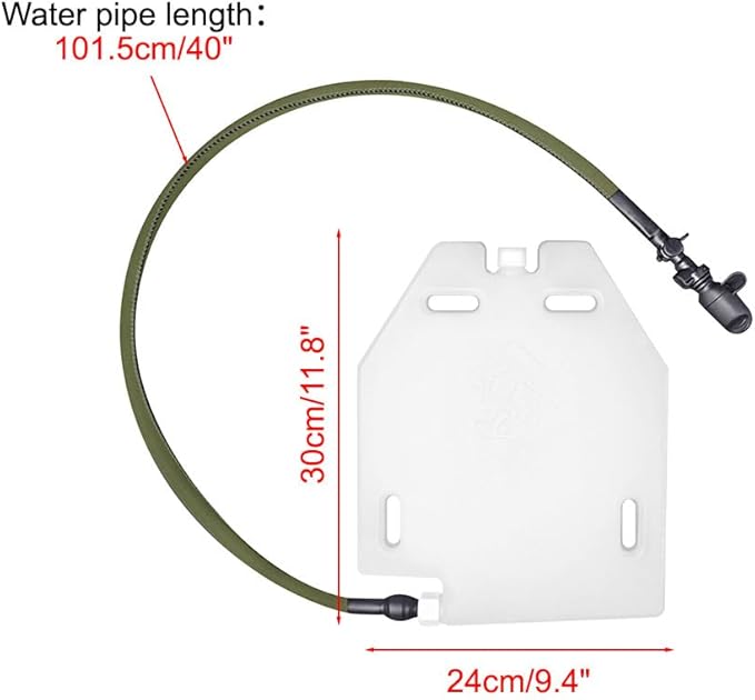 Training Hydration Case, 1.5L Portable Water Panel Plate Carrier with Detachable Tube for Outdoor Camping Pinic Training Mountaineering