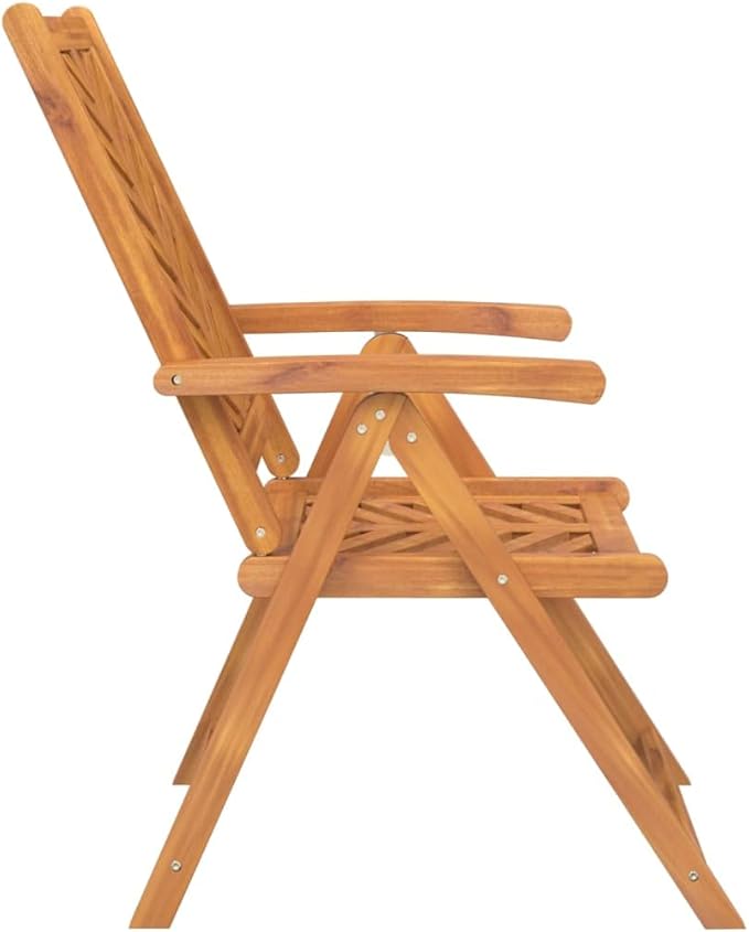 Reclining Patio Chairs 2 pcs,Outdoor Chairs,Leisure Chair,Reception Chair,Garden Chair,Decorative Chair,Camping Chair,Conversation Chair,for Patio,Balcony,Party, Solid Wood Acacia
