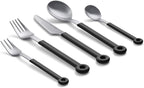 mono Ring Flatware Sets in Black, White, Blue and Grey (Black, 5pc Set)