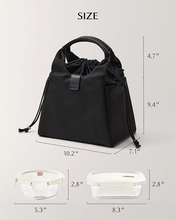 EACHY Lunch Box for Women, Insulated Lunch Bag for Men, Reusable Lunch Tote Cute Cooler Bag Soft Lunchbox for Work, Travel, Camping, Picnic