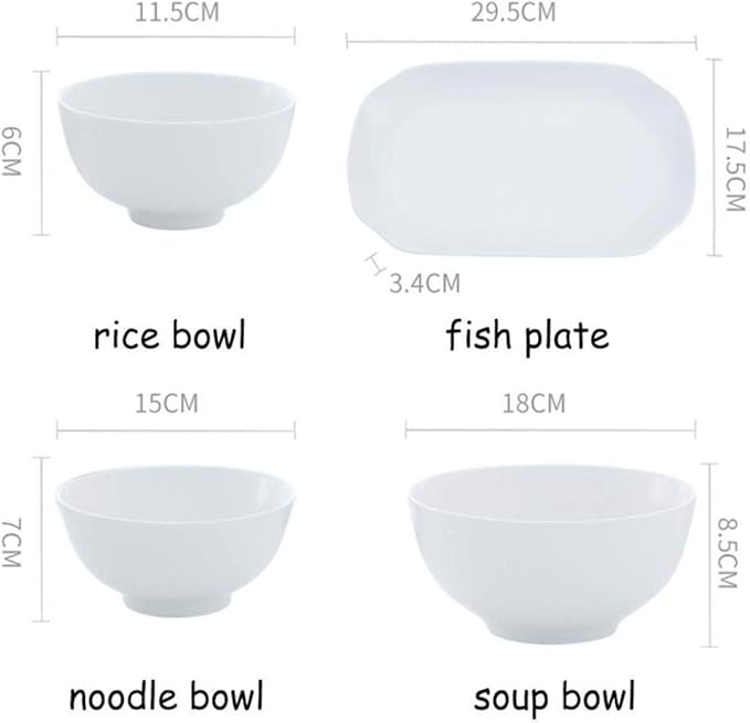GaRcan Dinner Set,37 Pieces Dinnerware Set Blue and White Porcelain Tableware Combination with Dinner Plate Bowl Fish Plate and Chopsticks