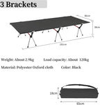 Folding Camping Cot Camping Bed Aluminum Alloy Folding Ultra-Light Lightweight Outdoor Camping Tent Break 4/3pcs Rods(80cm Balck A)