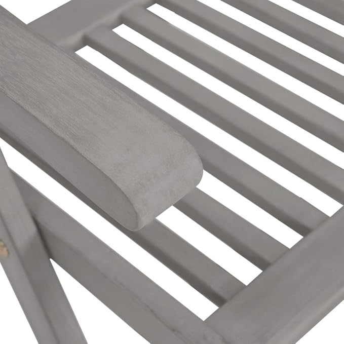 Patio Reclining Chairs with Cushions,Camp Chair,Barbecue Chairs,Fishing Chairs,Bistro Chair,Coffee Chair,Patio Funiture,for Dining Room,Living Room,Study Room,Garden,8 pcs Gray Acacia Wood