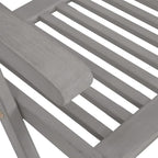 Patio Reclining Chairs with Cushions,Camp Chair,Barbecue Chairs,Fishing Chairs,Bistro Chair,Coffee Chair,Patio Funiture,for Dining Room,Living Room,Study Room,Garden,8 pcs Gray Acacia Wood