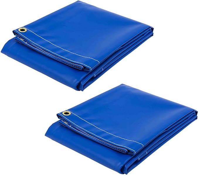 Mytee Products (2 Pack) 8' x 10' Heavy Duty Blue 18oz Vinyl Utility Tarp Waterproof, Multipurpose, Cars, Boats, Campers, Pool Cover, Tent