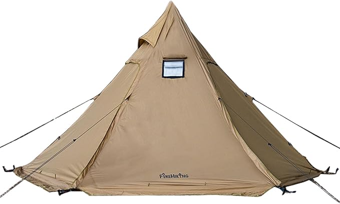 FIREHIKING Camping Hot Tent 2-4 Person Teepee Tent with Stove Jack for Backpacking Hunting 11'6" x 6'11" | with Stove Jack, for Backpacking, Hunting