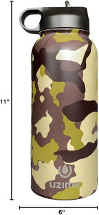 Uzima - Z-Source Filtered Water Bottle for Hiking, Backpacking, Camping, and Travel. Large 32oz Capacity with Double-Walled Stainless Steel Exterior.
