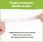 Crocodile Cloth Grill Wipes, 640 Count (8 Packs) – Extra-Large 15” x 10” Plant-Based Cleaning Cloths, Safe on Skin & Surfaces, Pre-Moistened with Aloe & Vitamin E