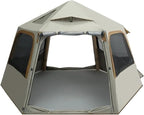 Hexagonal Folding Inflatable Tent - Large Family Quick Automatic Opening Camping Tent for Outdoor Travel, Spacious Windproof Waterproof Camping Equipment