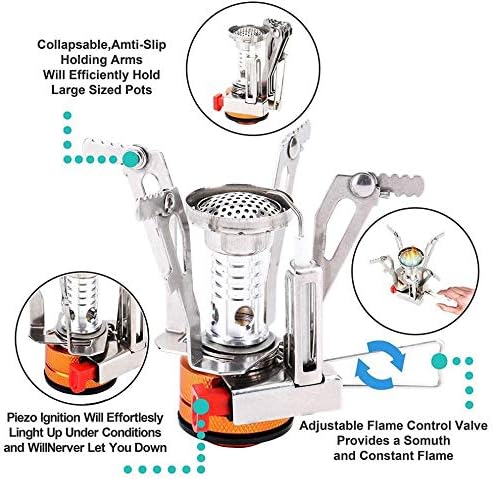 Outdoor Camping Hiking Cookware Tableware Picnic Pot Fork Spoon Table Knife Fork Stove Kit Camping Picnic Tools