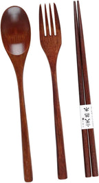 Dinner Forks 3 Pcs Wood Dinner Knife Fork Spoon Wooden Spoons Flatware Set Japanese Cutlery Kit Home Portable Tableware Set