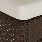 Patio Bar Stools with Cushions 4 pcs Brown Poly Rattan Dinning Chairs Camping Chair Camping Chairs Porch Chairs for Outdoor Dining Bedroom Patio