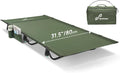 Sportneer Camping Cot, 31.5'' Extra Wide Army Green Compact Folding Cot with Side Pocket & Carry Bag, Lightweight Portable Outdoor Bed for Adults, Camping, Home, Travel