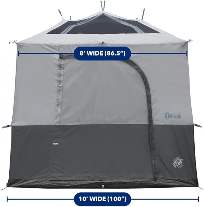 E-Z UP Camping Cube Sport, Converts 10' Angled Leg Canopy into Camping Tent