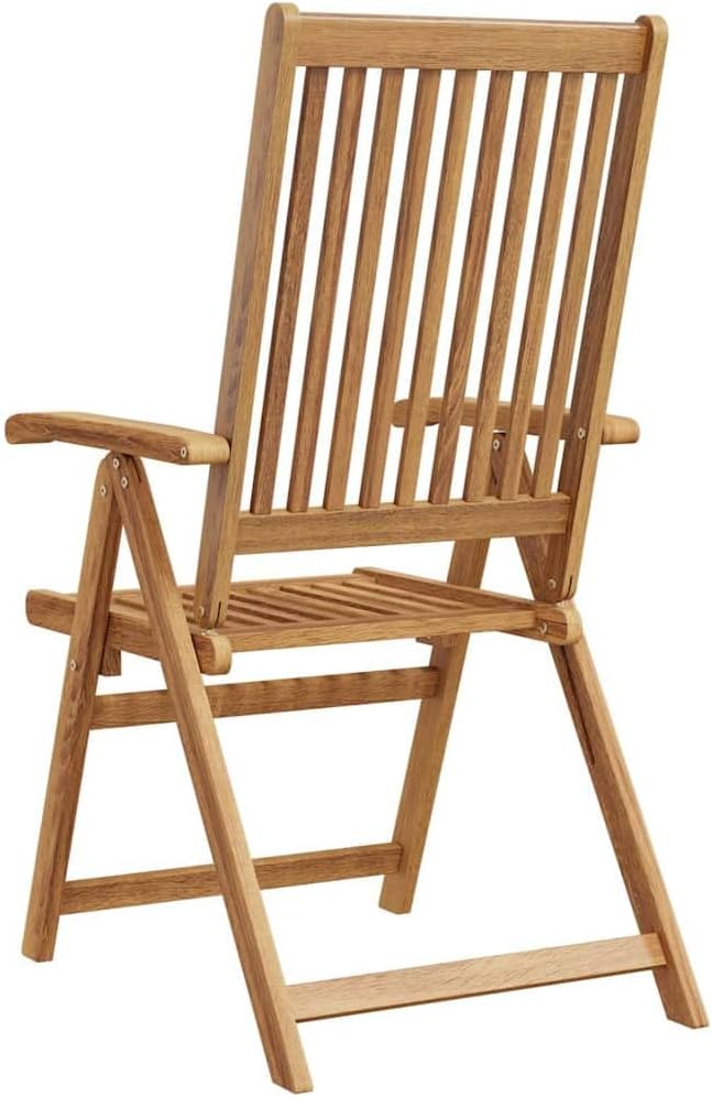 vidaXL - Patio Folding Chairs 6 Pcs - Camping Garden Lawn Chair - Solid Acacia Wood - Adjustable and Foldable - Brown Retro Style - 22.4" x 27.2" x 43.7"