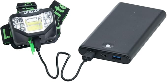 LitezAll Rechargeable Flashlight and Headlamp Combo Pack | 1000 Lumen LED Handheld Flashlight & 250 Lumen Head Lamp | USB Rechargeable, Weather Resistant, Red Light Mode for Camping & Emergencies