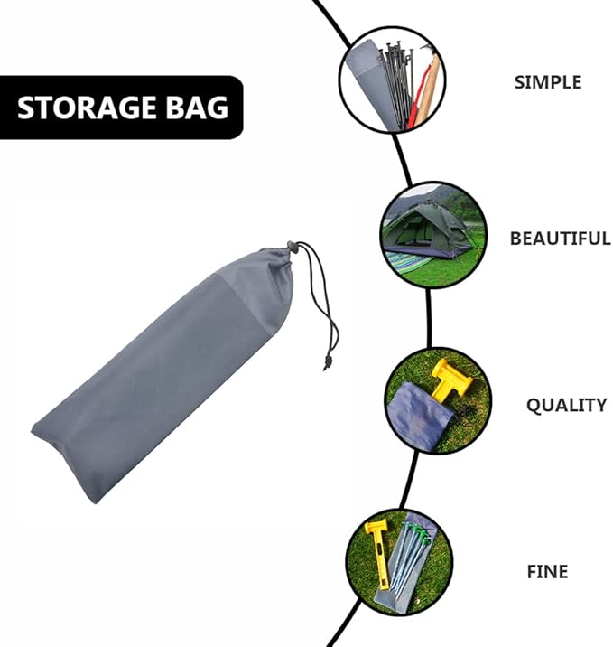 Tent Stakes Storage Bag Set, 30cm Oxford Fabric Organizer for Camping Tent Pegs, Windproof Shelter Nail Holder for Outdoor Hiking and Backpacking (2pcs)