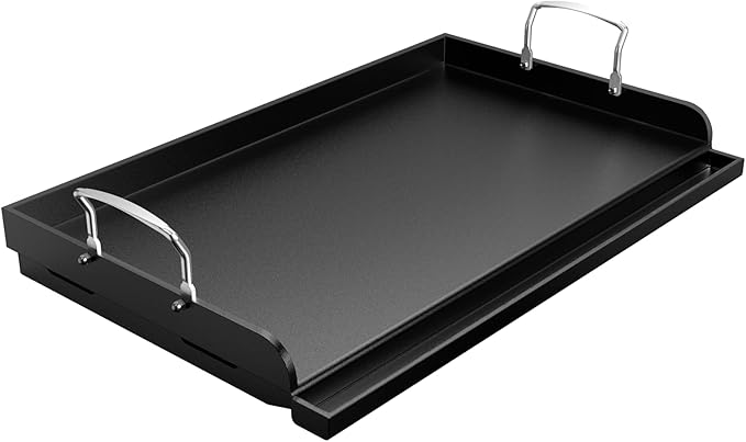 Cast Iron Griddle for Gas Grill, Stove Top Griddle, Nonstick Griddle top for Outdoor Gas & Charcoal Grills, 25" x16" Nonstick FlatTop Insert Cooking Pan for Weber Charbroil Dynaglo Grill