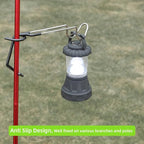 Outdoor Camping Lantern Hook for Tent lamp Hanger, Bird feeders, Garden Lights, Heavy Duty Outdoor Light Hook - Sturdy and Non Slip Pole Hooks for Yard lightings, Decor, 2 PCS