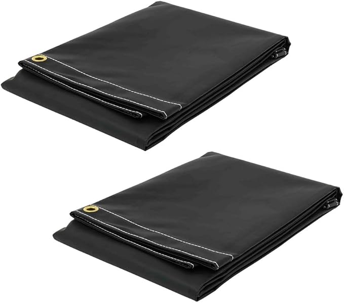 Mytee Products (2 Pack) 10' x 12' Heavy Duty Black 18oz Vinyl Utility Tarp Waterproof, Multipurpose, Cars, Boats, Campers, Pool Cover, Tent