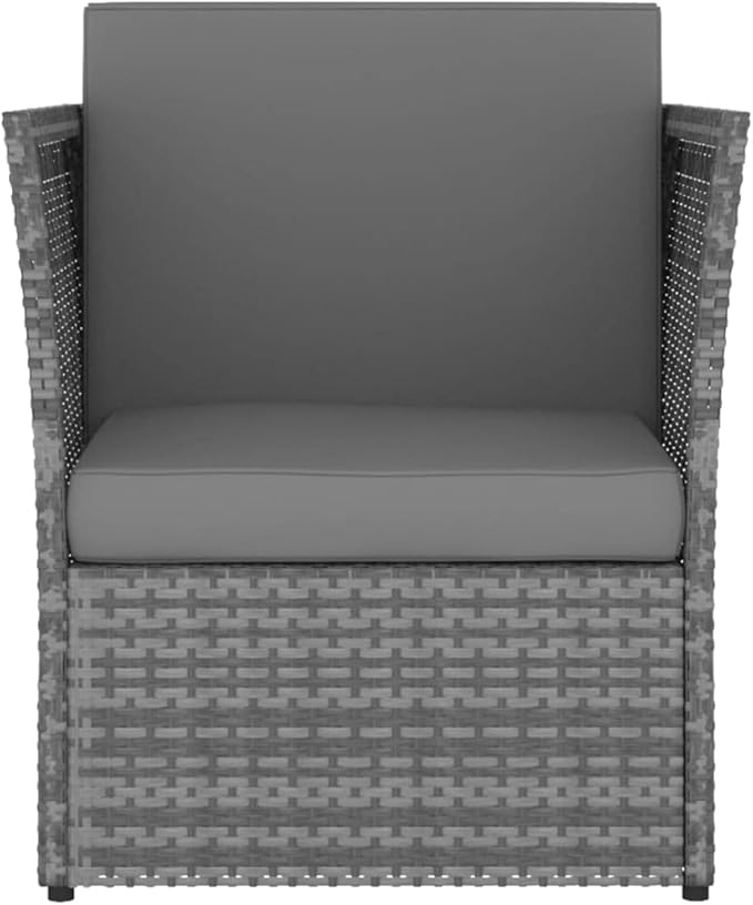 (Fast Shipment) Patio Dining Chairs, Outdoor Chairs, for Camping Pool Beach Deck, Lawn Chair Patio Chair with Stool Poly Rattan Anthracite