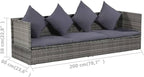 Outdoor Chairs Beach Chair Patio Furniture Camping Chairs Patio Bed Gray 78.7"x23.6" Poly Rattan for Patio, Poolside