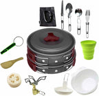 Camping Cookware Kit Outdoor Aluminum Cooking Set Travelling Hiking Picnic BBQ Tableware Equipment Kettle Pots Kitchenware (Color : D) (B)