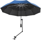 UPF 50+ Beach Umbrella with Adjustable Universal Clamp