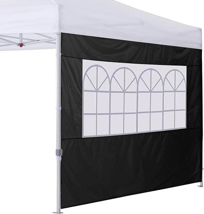 COOSHADE Instant Canopy SunWall 10x10 Canopy SideWall for Pop up Canopy Tent, 1 Pack Sidewall with Church Window Only, Black