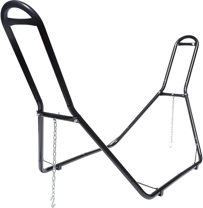 Zupapa Hammock Stand Fit for 9-14 Feet Hammock, 2 Person Heavy Duty 550 LBS Capacity with 2 Steel Chains 1 Carry Bag, Outdoor Indoor Use Steel Hammock Frame Black