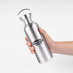 Tactiko Survival 34 oz/1000 ml Stainless Steel Wide Mouth Water Bottle, Single Wall Boil-Safe, Leakproof, BPA-Free with Carry Sleeve and Strap for Camping, Hiking, Outdoor Prep (Black)