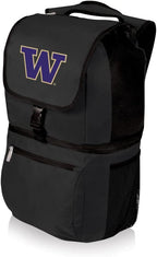 PICNIC TIME NCAA Washington Huskies Zuma Backpack Cooler - Soft Cooler Backpack - Lunch Cooler, (Black)