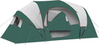 HIKERGARDEN 10 Person Camping Tent - Portable Easy Set Up Family Tent for Camp, Windproof Fabric Dome Tent Outdoor for Hiking, Backpacking, Traveling-14'x11'x74in(H)