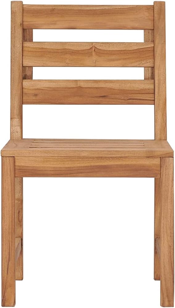 Garden Chair Set of 2 Natural Teak Solid Teak Wood Regular Outdoor Seating Camping Chair Backyard Furniture for Patio Garden
