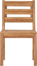 Garden Chair Set of 2 Natural Teak Solid Teak Wood Regular Outdoor Seating Camping Chair Backyard Furniture for Patio Garden