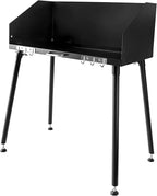 30 x 16 Inch Carbon Steel Dutch Oven Camp Cooking Table with Three-Sided Windscreen and Four Legs for Grill Travel, Outdoor Picnic, Beach, BBQ, Backyards