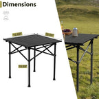 VINGLI Portable Picnic Roll Table, Folding Carbon Steel Camping Table with Bag, Perfect for Outdoor& Indoor, Beach, Patio, Yard, Apartment Floor (20 * 20 * 20in)