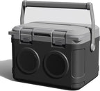 Camp Cooler with Bluetooth Speaker 22 Quart，48 Hours Ice Retention, Portable Handle, Outdoor Camping Cooler for BBQs, Beach, Hiking