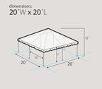 Party Tents Direct 20x20 Canopy Tent, West Coast Steel Frame, White Heavy Duty Waterproof PVC Vinyl Event Tent Pavilion Gazebo for Weddings, Parties and Outdoor Events