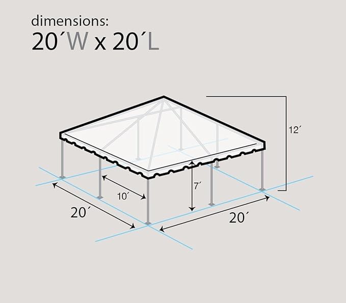 Party Tents Direct 20x20 Canopy Tent, West Coast Steel Frame, White Heavy Duty Waterproof PVC Vinyl Event Tent Pavilion Gazebo for Weddings, Parties and Outdoor Events