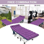 Camping Cot with Comfortable Mattress Cots for Sleeping Premium Fabric Camping Bed Easy Setup Folding Cot with Carry Bag for Guest Bed Adults Home Office Outdoor