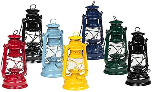 Feuerhand Outdoor Kerosene Fuel Lantern, German Made Weather Resistant Baby Special 276 Galvanized Hurricane Lamp for Camping or Patio, 10 Inches, Telemagenta